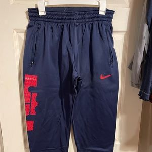 Nike LeBron Dri-Fit Joggers fleece sz L Navy
